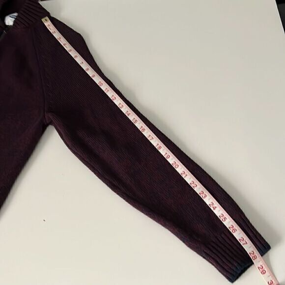 Old Navy Burgandy and Blue Zip Up Front Pocket Sweater Jacket Size M - Picture 6 of 10